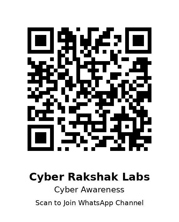 QR code to join the CyberRakshak Labs WhatsApp channel